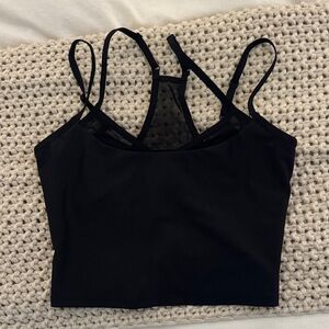 Alo Airlift Black Strappy Crop Top Tank